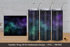 Galaxy Sky Glitter Tumbler Wrap Sublimation Design 3 Product Image 1