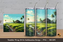 Rice Field Tumbler Wrap Sublimation Design 3 Product Image 1