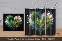 Feather Love Tumbler Wrap Sublimation Design 3 Product Image 1