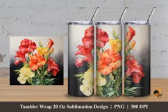 Gladiolus Flower Tumbler Wrap Sublimation Design 3 Product Image 1