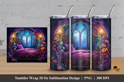 Fantasy Bed Tumbler Wrap Sublimation Design 3 Product Image 1