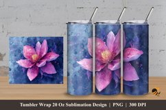 Ink Splash Flower Tumbler Wrap Sublimation Design 3 Product Image 1