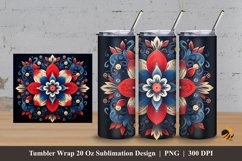 Java Mandala Tumbler Wrap Sublimation Design 3 Product Image 1