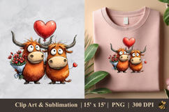 Sweet Buffalo Love DTF Sublimation Clipart Design 3 Product Image 1
