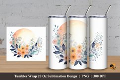 Moon Flower Tumbler Wrap Sublimation Design 3 Product Image 1