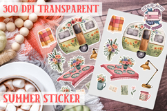 Summer sticker Cute flowers Love Picnic Beach Spring Product Image 1
