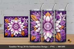 Floral Batik Tumbler Wrap Sublimation Design 3 Product Image 1
