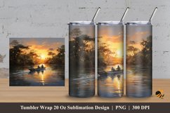 Rowing Boat Tumbler Wrap Sublimation Design 3 Product Image 1