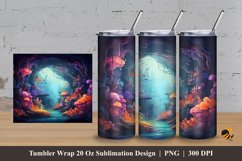 Colorful Ocean Tumbler Wrap Sublimation Design 3 Product Image 1