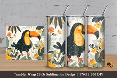 Toucan Bird Tumbler Wrap Sublimation Design 3 Product Image 1