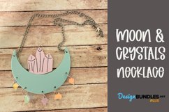 Crystals & Moon Acrylic Necklace | Laser File Product Image 1