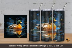 Swimming Duck Tumbler Wrap Sublimation Design 3 Product Image 1