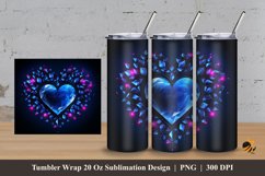 Diamond Love Tumbler Wrap Sublimation Design 3 Product Image 1
