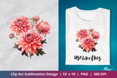 Beautiful Chrysanthemum Flower Clip Art Sublimation 3 Product Image 1
