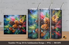 Pine Fruit Tumbler Wrap Sublimation Design 3 Product Image 1