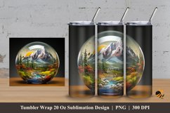 Aero Garden Illustration Tumbler Wrap Sublimation Design 3 Product Image 1