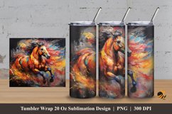 Horse Painting Tumbler Wrap Sublimation Design 3 Product Image 1