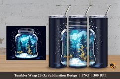 Snow and Jar Tumbler Wrap Sublimation Design 3 Product Image 1