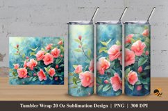 Nature Camelia Tumbler Wrap Sublimation Design 3 Product Image 1