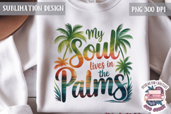 Summer Beach Sea Quote Watercolor Sublimation PNG Product Image 1