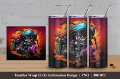 Colorful Machine Tumbler Wrap Sublimation Design 3 Product Image 1