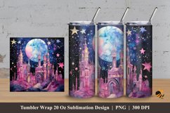 Tower At Night Tumbler Wrap Sublimation Design 3 Product Image 1