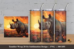 Rhinoceros Tumbler Wrap Sublimation Design 3 Product Image 1