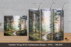 Misty Forest Tumbler Wrap Sublimation Design 3 Product Image 1