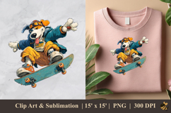 Skater Dog DTF Sublimation Clipart Design 3 Product Image 1