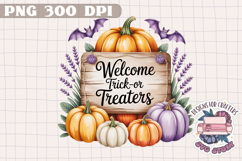 Halloween Cute Watercolor Clipart PNG Pastel Ghost Design Product Image 1