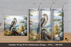 Northern Goshawk Bird Tumbler Wrap Sublimation Design 3 Product Image 1