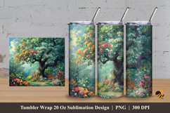 Beauty Garden Tree Tumbler Wrap Sublimation Design 3 Product Image 1