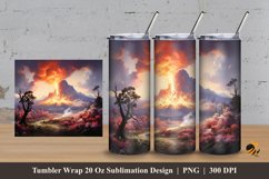Volcanic Forest Tumbler Wrap Sublimation Design 3 Product Image 1
