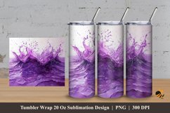 Splash Clear Flower Tumbler Wrap Sublimation Design 3 Product Image 1