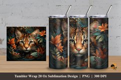 Jungle Cat Animals Tumbler Wrap Sublimation Design 3 Product Image 1