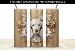 3D white Floral Cocker Spaniel Dog Tumbler Wrap 20 oz Product Image 3