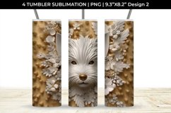 3D white Floral Yorkshire Terrier Dog Tumbler Wrap 20 oz Product Image 3