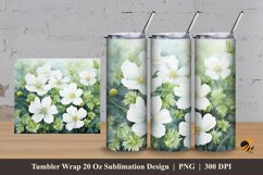 Edelweiss Flower Tumbler Wrap Sublimation Design 3 Product Image 1
