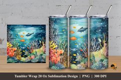 Underwater Tumbler Wrap Sublimation Design 3 Product Image 1