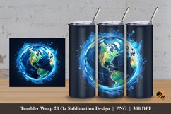 Beauty Globe Tumbler Wrap Sublimation Design 3 Product Image 1