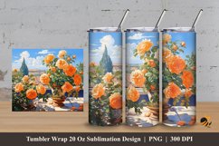 Terrace Rose Tumbler Wrap Sublimation Design 3 Product Image 1
