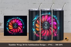 Colorful Blower Tumbler Wrap Sublimation Design 3 Product Image 1