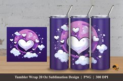 Purple Love Tumbler Wrap Sublimation Design 3 Product Image 1