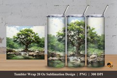 Painting Tree Tumbler Wrap Sublimation Design 3 Product Image 1