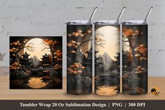 3D Pagoda Tumbler Wrap Sublimation Design 3 Product Image 1