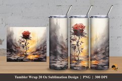 Unique Rose Tumbler Wrap Sublimation Design 3 Product Image 1