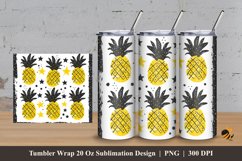 Handdrawn Pineapple Tumbler Wrap Sublimation Design 3 Product Image 1