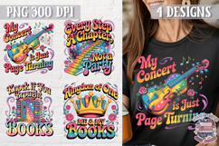 Book Lovers Quote Colorful Clipart PNG Sublimation 4 Designs Product Image 1