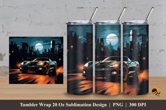 Black Car at Night Tumbler Wrap Sublimation Design 3 Product Image 1