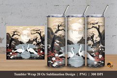 Lake Swans Tumbler Wrap Sublimation Design 3 Product Image 1